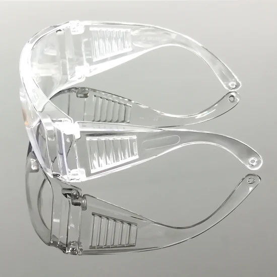 安全メガネ 透明なガラス製の防曇安全メガネ